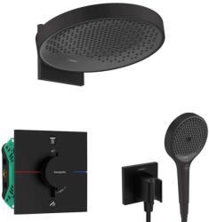 Hansgrohe - Set de duș cu termostat încastrat, cu corp, diametru 36 cm, 3 jeturi, negru mat SANI21HHH411 (SANI21HHH411)