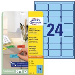 AVERY Etikett AVERY L6032-20 63, 5x33, 9mm univerzális kék 480 címke/doboz 20 ív/doboz (L6032-20) - vectraline