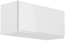 TEMPO KONDELA Felsőszekrény, fehér/fehér extra magasfényű, AURORA G80K - sprintbutor