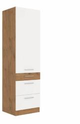 TEMPO KONDELA Felső szekrény, lancelot tölgy / fehér extra magas fényű HG, VEGA 60 DKS-210 3S 1F - sprintbutor