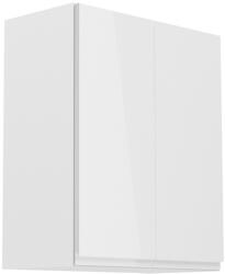 TEMPO KONDELA Felsőszekrény, fehér/fehér extra magasfényű, AURORA G602F - sprintbutor