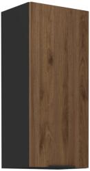 TEMPO KONDELA Felső szekrény, okapi dió/fekete, MENZO 40 G-90 1F - sprintbutor
