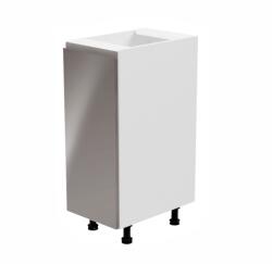 TEMPO KONDELA Alsószekrény, fehér/szürke extra magasfényű, balos, AURORA D30 - sprintbutor