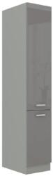 TEMPO KONDELA Magas kétajtós szekrény, szürke magasfényű/szürke, PRADO 40 DK-210 - sprintbutor