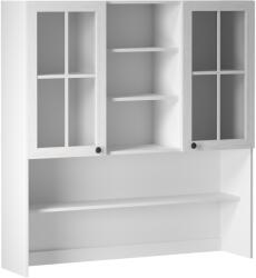 TEMPO KONDELA Felsőszekrény üveggel K120, fehér/sosna andersen, PROVANCE - sprintbutor