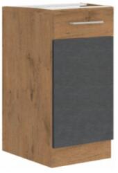 TEMPO KONDELA Alsószekrény, szürke matt/tölgy lancelot, VEGA 40 D 1F BB - sprintbutor