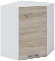 TEMPO KONDELA Felső sarokszekrény, tölgy sonoma/fehér, FABIANA W - 60N