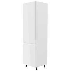 TEMPO KONDELA Hűtő beépítő szekrény, fehér/fehér extra magasfényű, balos, AURORA D60ZL - sprintbutor
