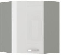 TEMPO KONDELA Felsőszekrény, fehér magasfényű, PRADO 60/60 N G-72 - sprintbutor