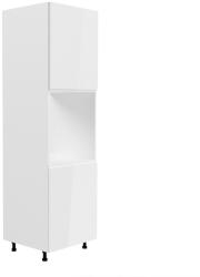 TEMPO KONDELA Élelmiszer szekrény, fehér/fehér extra magasfényű, AURORA D60P