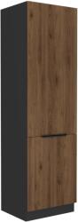 TEMPO KONDELA Magas szekrény, okapi dió/fekete, MENZO 60 DK-210 2F - sprintbutor