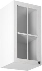 TEMPO KONDELA Felsőszekrény üveggel G40S, balos, fehér/sosna andersen, PROVANCE - sprintbutor