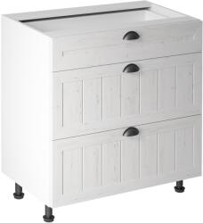 TEMPO KONDELA Alsószekrény három fiókkal D80S3, fehér/sosna andersen, PROVANCE - sprintbutor