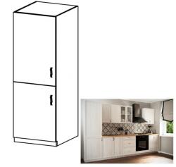 TEMPO KONDELA Hűtő beépítő konyhaszekrény D60ZL, balos, fehér/sosna Andersen, SICILIA - sprintbutor - 59 310 Ft