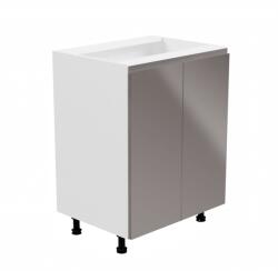 TEMPO KONDELA Alsószekrény, fehér/szürke extra magasfényű, AURORA D602F - sprintbutor