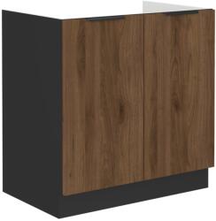 TEMPO KONDELA Mosogató szekrény, okapi dió/fekete, MENZO 80 ZL 2F BB