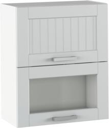 TEMPO KONDELA Felső szekrény, világosszürke/fehér, JULIA TYP 8 - sprintbutor