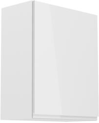 TEMPO KONDELA Felsőszekrény, fehér/fehér extra magasfényű, jobbos, AURORA G601F - sprintbutor