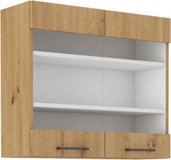 TEMPO KONDELA Felső szekrény, artisan tölgy, MONRO 80 GS-72 2F