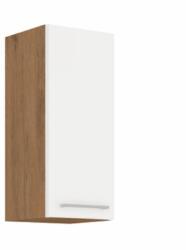 TEMPO KONDELA Felső szekrény, lancelot tölgy / fehér extra magas fényű HG, VEGA 30 G-72 1F - sprintbutor