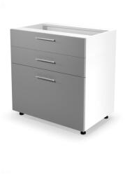 Halmar VENTO DS3-80/82 alsó fiókos szekrény, szín: fehér/világosszürke