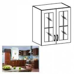 TEMPO KONDELA Felsőszekrény G60S üveggel, dió Milano, SICILIA - sprintbutor