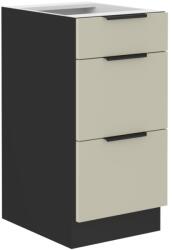 TEMPO KONDELA Alsó szekrény, cashmere/fekete, ARAKA 40 D 3S BB - sprintbutor