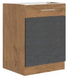 TEMPO KONDELA Alsószekrény, szürke matt/tölgy lancelot, VEGA 60 D 1F BB - sprintbutor