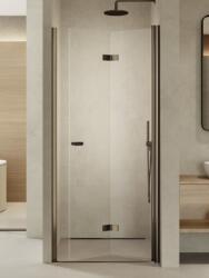 NEW TRENDY New Soleo Gunmetal Brushed zuhanyajtók 120 cm összecsukható grafit csiszolt/átlátszó üveg D-0547A (D0547A)