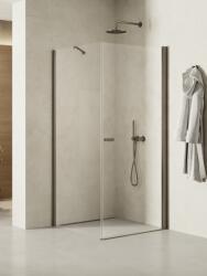 NEW TRENDY New Soleo Gunmetal Brushed zuhanykabin 80x70 cm négyszögletes grafit csiszolt/átlátszó üveg K-2131