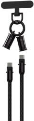 DEVIA Cablu Extreme Speed Woven Type-C la Type-C Fast Charge PD 60W, cu snur 0.3m, Negru (DVCESWTPCS3N)