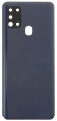 Samsung A217 Galaxy A21s akkufedél (hátlap) kamera lencsével és ragasztóval, fekete (OEM)