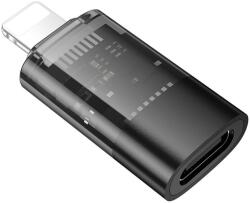 hoco. UA36A adapter - Lightning / Type-C (USB-C) - OTG adapter, átlátszó/fekete