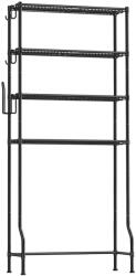 SONGMICS Tároló polc WC fölé, helytakarékos tároló állvány, fekete 83x30x179cm (BTS023B01)