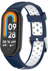 Mybandz 19015 mi band 8-lélegző szilikon óraszíj/kék-fehér (19015)