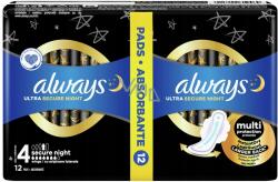 Always Ultra Secure Night Protection egészségügyi betét szárnyakkal 12 db (4015400612469)