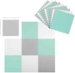 RicoKids Puzzle cu burete 180x180cm (9buc) - grey-mint (7499)