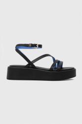 Tommy Hilfiger bőr szandál TH STRAP PLATFORM fekete, női, platformos, FW0FW07728 - fekete Női 40