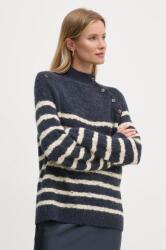 Pepe Jeans gyapjúkeverék pulóver HELA könnyű, női, sötétkék, félgarbó nyakú, PL702234 - sötétkék XL