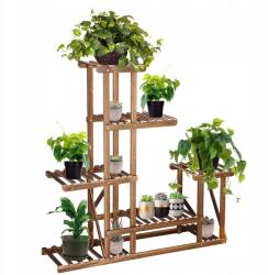 SPRINGOS Álló Virágágyás Fa Virágtartó Állvány Könyvespolc 95cm Többszintes (GA0176)