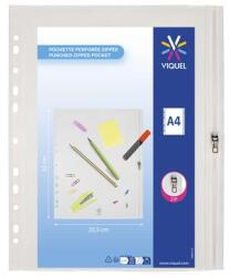 VIQUEL Irattartó tasak, A4, PP, zipzáras, VIQUEL Pockets , áttetsző (936016-08)