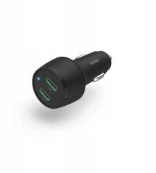Hama autós töltő 2x Usb-c Power Delivery Qualcomm 45 W (fekete) (00201632)