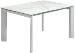 Kave Home Fehér porcelán bővíthető étkezőasztal Kave Home Tengely 140/200 x 90 cm, szürke alappal (LF-CC0182K05)