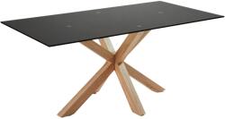 Kave Home Matt fekete üveg étkezőasztal Kave Home Argo II. 200 x 100 cm természetes fém talppal (LF-C429C01)