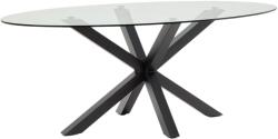 Kave Home Üveg étkezőasztal Kave Home Argo II. 200 x 100 cm fekete fém talppal (LF-CC1355C05)