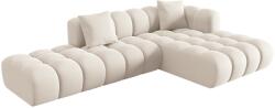 Windsor & Co Világos bézs bársony sarokkanapé Windsor & Co Halley 309 cm, jobb (WIN_RCO_51_F1_HALLEY1)