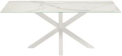 Kave Home Fehér porcelán étkezőasztal Kave Home Argo 200 x 100 cm fehér alappal (LF-C360K05)