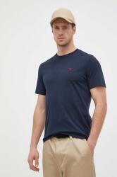 Barbour pamut póló sötétkék, sima - sötétkék XL - answear - 17 990 Ft