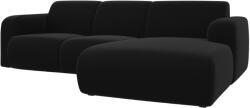Windsor & Co Fekete bársony sarokkanapé Windsor & Co Lola 250 cm, jobb (WIN_RC_184_F1_LOLA7)