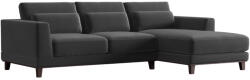 Windsor & Co Sötétszürke bársony sarokkanapé Windsor & Co Leon 260 cm, jobb (WIN_RC_44_F1_LEON5)
